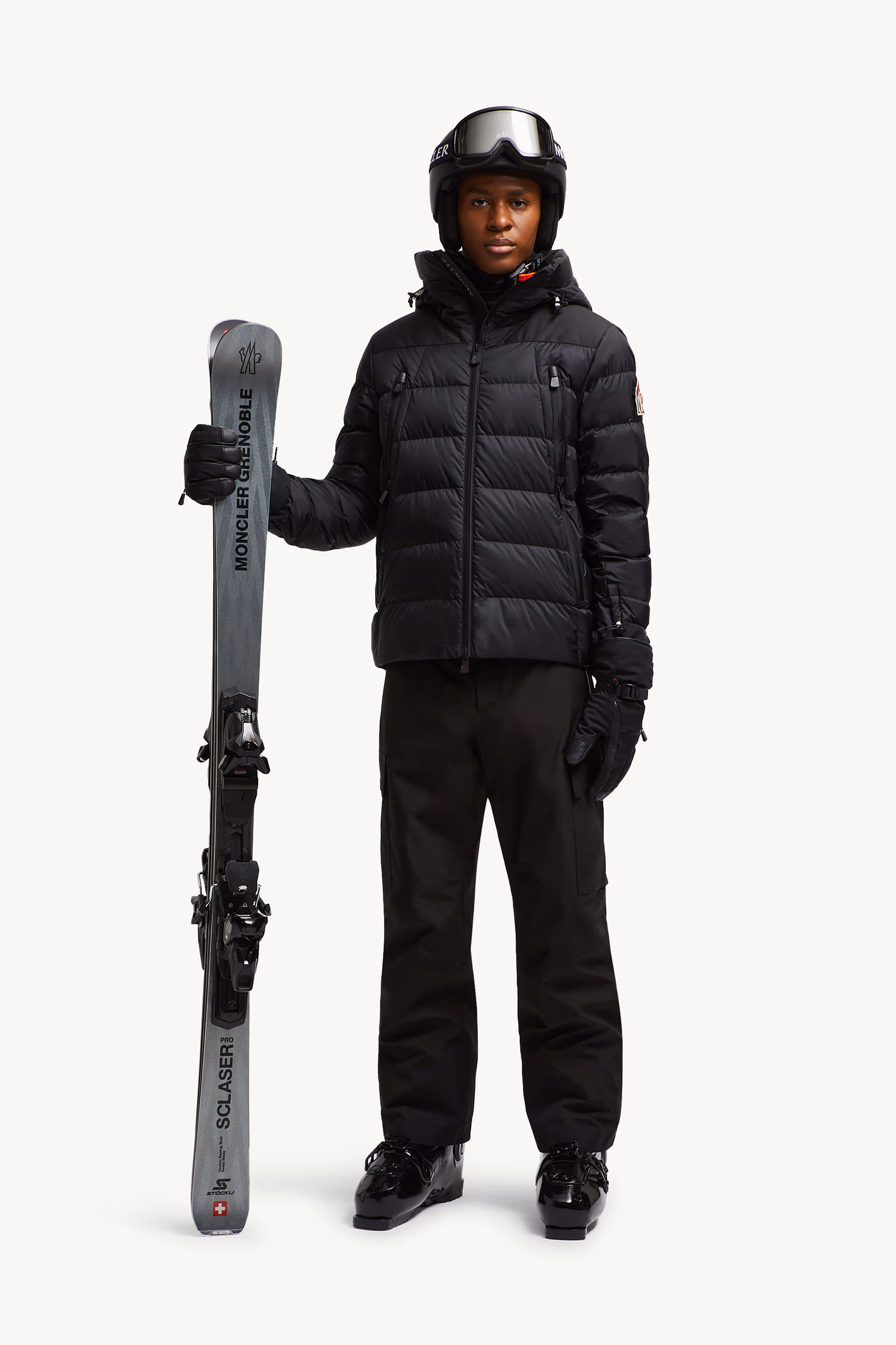 Chaqueta plumífero de esquí con capucha Camurac Hombre Negro Moncler 0